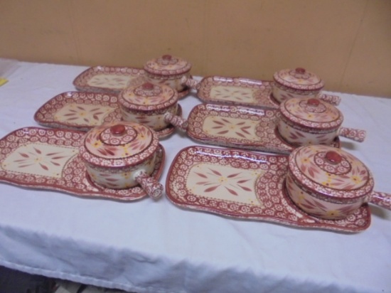 6pc Set of Tempations Old World Soup Bowl & Sandwich Plates