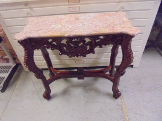 Beautiful Solid Wood Ornate Marble Top Entryway