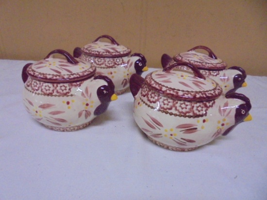 Set of 4 Temptations Old World 16oz Chicken Baking Dishes