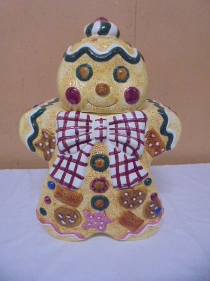 Gingerbread Man Ceramic Cookie Jar
