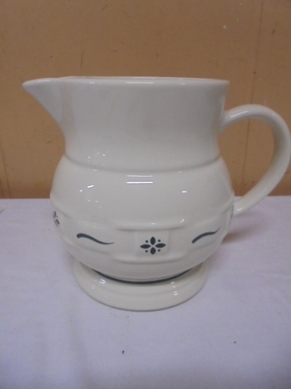 Longaberger Pottery Woven Traditions Heritage Green Pitcher