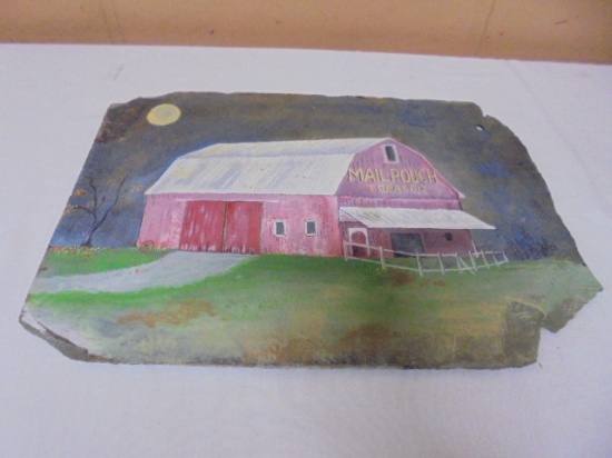 Mail Pouch Tobacco Barn Hand Painted Slate