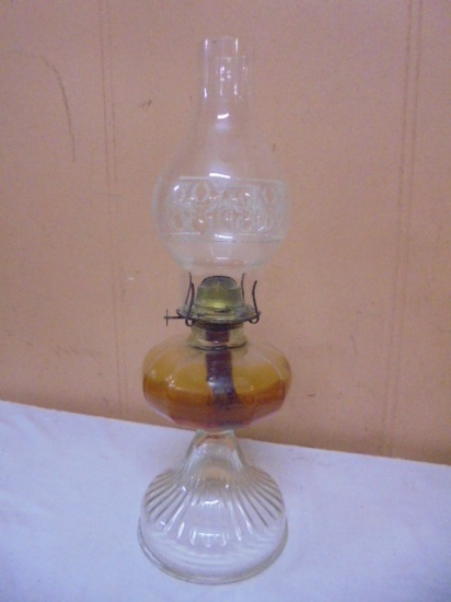 Vintage Glass Oil Lamp