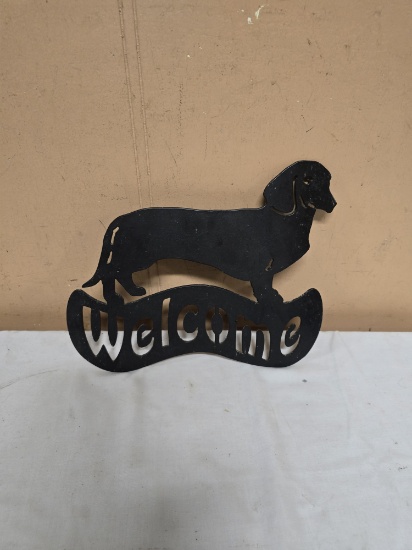 Heavy Metal "Welcome" Sign w/ Dachshund