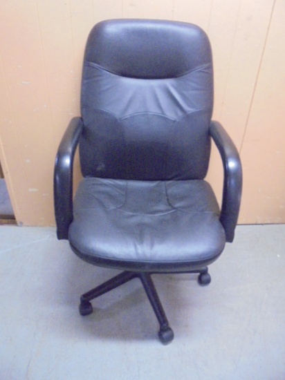 Black Leather Rolling Office/Desk Chair