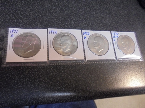 1971 D-1972-1972 D-1976 D Eisenhower Dollars
