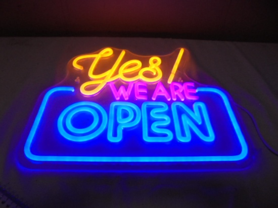 Acrylic LED Neon "Yes We Are Open" Sign