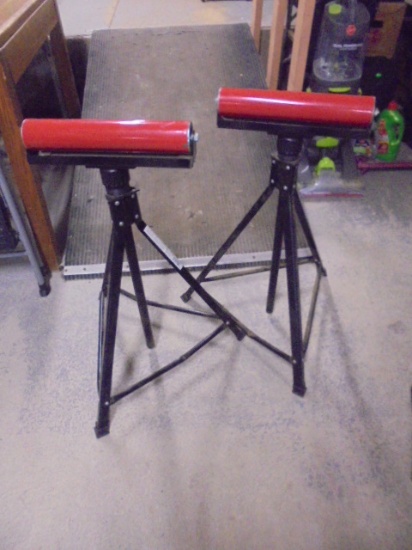Set of 2 Adjustable Height Roller Stands