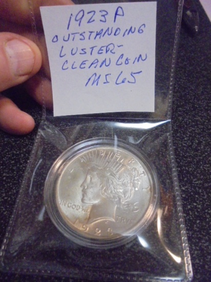 1923 P Mint Silver Peace  Dollar