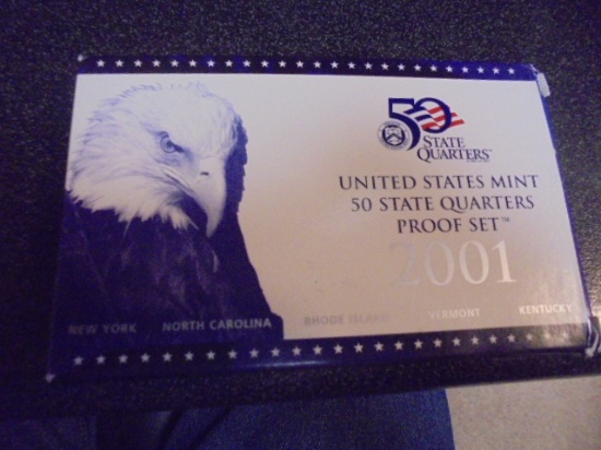 2001 US Mint 50 State Quarters Proof Set