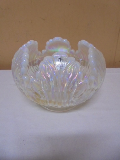 Fenton Opalescent Pearlized Lotus Flower Bowl