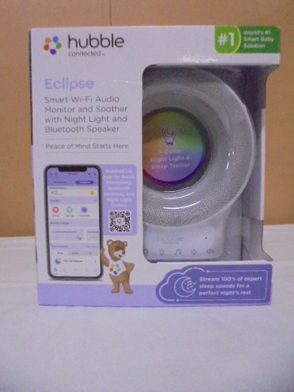 Kubble Eclipse Smart Wi-Fi Audio Monitor & Soothe w/ Night Stand Light & Blutooth Speak