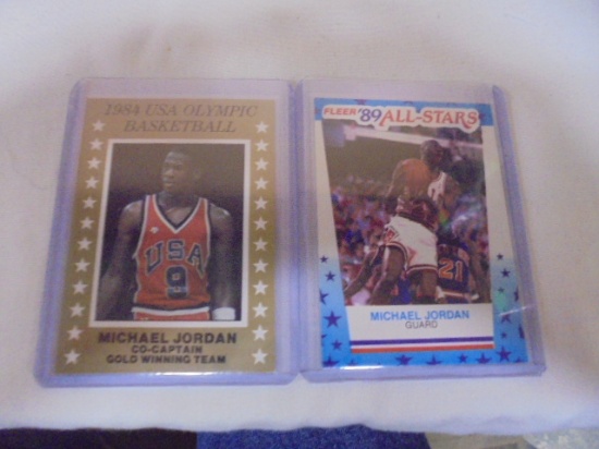 1984 Micheal Jordan USA Olympic Basketball & 1989 Fleer All Star Cards