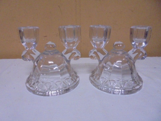 Beautiful Set of Crystal Double Candle Holders