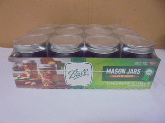 1 Dozen of Ball Half Pint Mason Jars