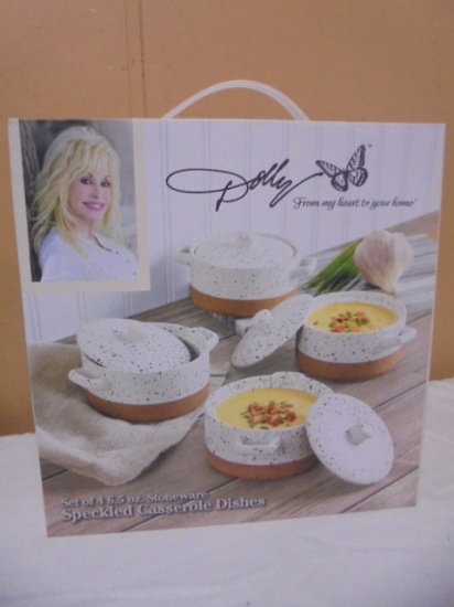 Dolly 4pc Set of 6.5oz Stoneware Speckled Casserole Dishes