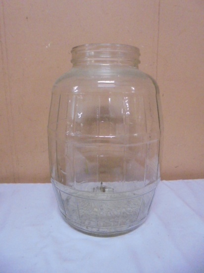 Large Glass Pickel Barrel Jar