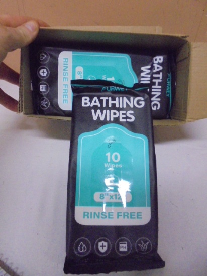 10 Packages of 10 Rinse Free Bathing Wipes