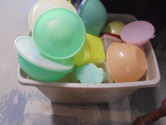 Large Tote Full Of Vintage Tupperware