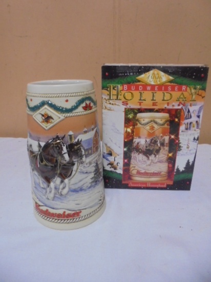 1996 Budweiser Holiday Stein "American Homestead" Stein