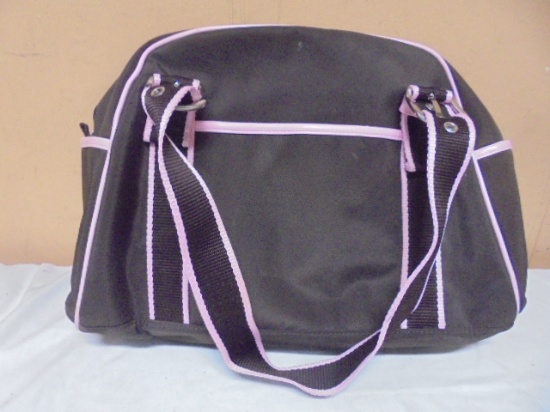 Caden Lane Chocolate Brown & Pink Diaper Bag