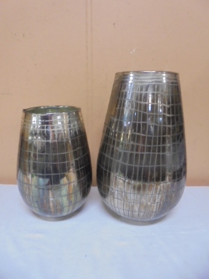 2 Matching Art Glass Vases