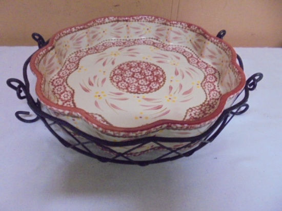 Temptations Old World 10in Baking Dish w/ Metal Rack