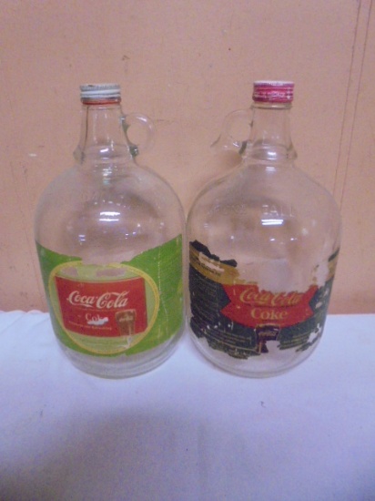 2 Vintage 1 Gallon Coca-Cola Syrup Bottles