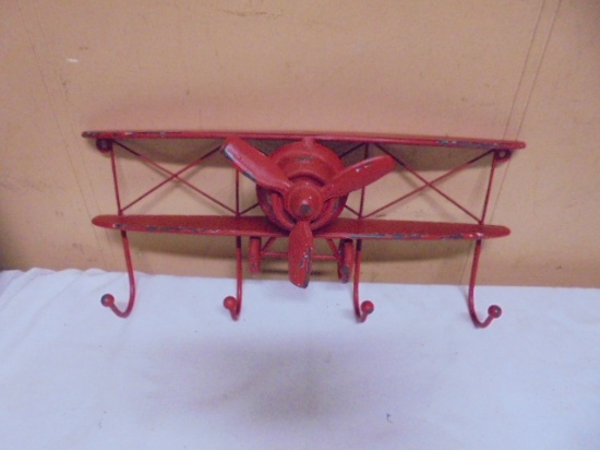 Metal Bi-Plane Wall Art w/ 4 Hooks