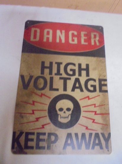 High Voltage Metal Sign