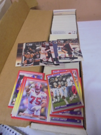 Large Box of Assorted NAL Hockey  & NFL Football Cards
