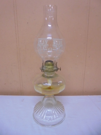 Vintage Glass Oil Lamp