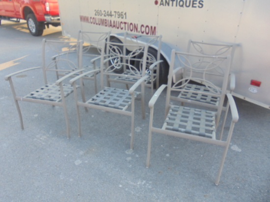 Set of 6 Outdoor Metal Patio Chairs