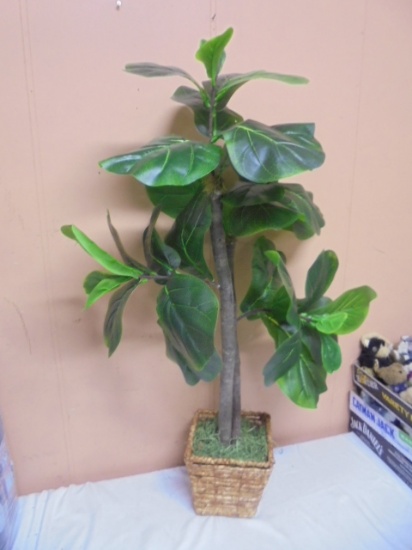 Artificial Fiddle Leaf Fig Plant in Basket Pot