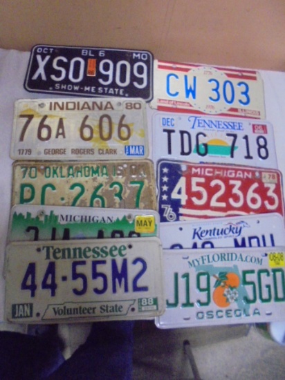 Group of Assorted License Plates