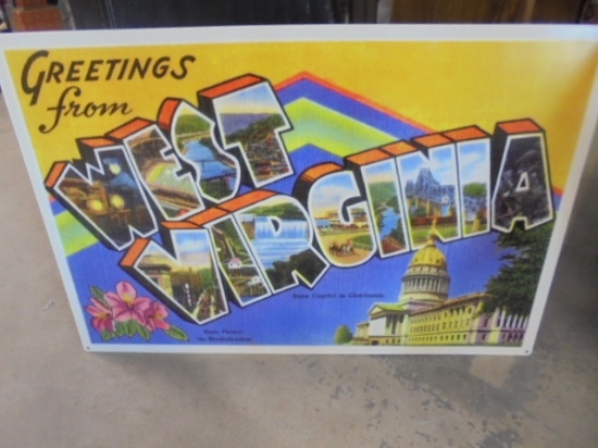 Large Heavy Metal West Virginia Sign