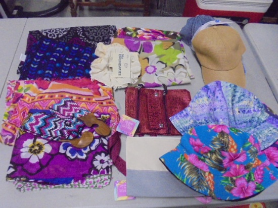 Large Group of Brand New Ladies Scarves/Hats/Purses/More