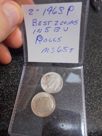 (2) 1963 P Mint Silver Roossevelt Dimes
