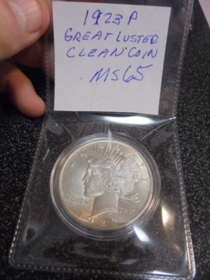 1923 P Mint Silver Peace  Dollar