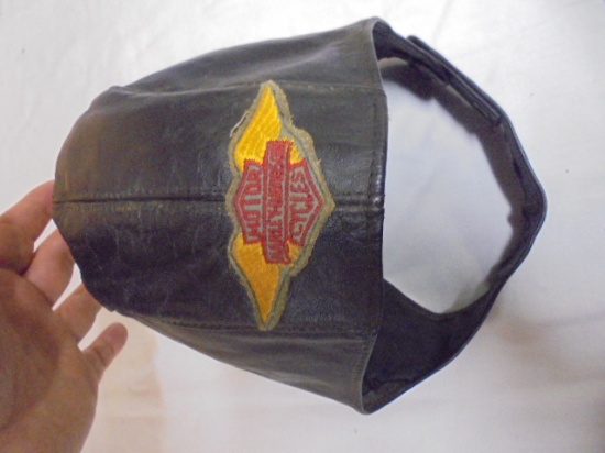 Vintage 1940's The Leather Works El Cajon, CA Harley-Davidson Skull Cap