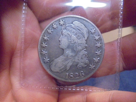 1826 Silver Sapped Bust Half Dollar