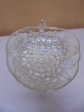 Vintage Indiana Glass Clear Iridescent Grape Cluster Fruit Bowl