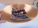 Vintage Copperama Victor Personette 3D Steam Locomotive Wall Plaque