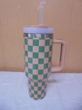 Stainless Steel Travel Tumbler w/ Reusable Straw