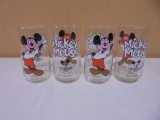 Set of 4 Vintage Mickey Mouse Club Glasses