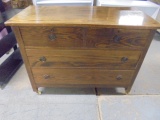 Antique Solid Oak 4 Drawer Dresser
