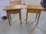 2 Matching Solid Oak Night Stands w/ Drawer