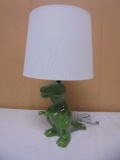 Ceramic Green Dinosaur Lamp