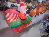 11ft Long Airblown Lighted Santa's Sleigh w/ Flying Reindeer