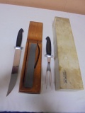 Vintage Stream Line Carving Set in Wood Block
